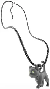 Colier cu medalion Metalmorphose On-Shirts - Black Cat