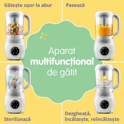 Aparat automat multifunctional de gatit cu aburi si blender 5 in 1 Easycare Baby