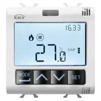 Thermostat With Humidity Management - Knx - 2 Module - White - Cproiector Horus