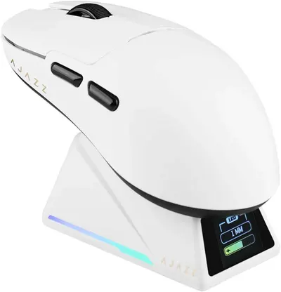 Ajazz Gaming mouse - AJ159 APEX, 8K, optică, wireless, albă