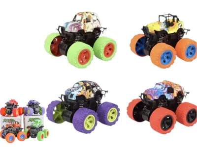 Masinuta Stunt Car Monster Truck cu Inertie Rotatie 360 Grade Ambalata Individual in Cutie Jucarie Rezistenta din Plastic ABS Engros