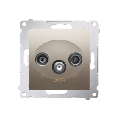 Priza R-TV-DATA frecventa de intrare 5-862MHz, gold mat metalic