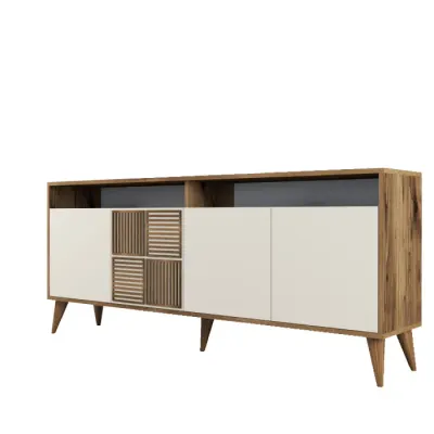Comoda MILAN, nuc + crem, 180x35x78 cm