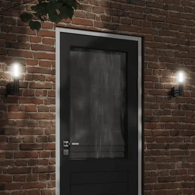 Gossi lampa exterioara de perete, negru, otel inoxidabil