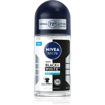 NIVEA MEN Invisible Black & White Fresh deodorant roll-on antiperspirant pentru barbati 50 ml