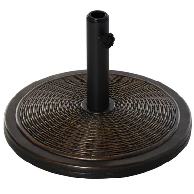 Outsunny Bază Umbrelă 14kg, Ciment și Plastic, Efect Ratan, Bronz | Aosom Romania