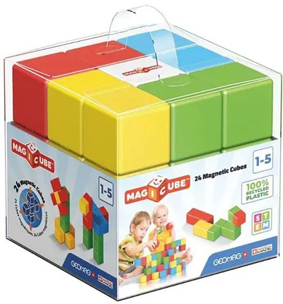 Set de cuburi magnetice Geomag - Crystal, 24 bucăți