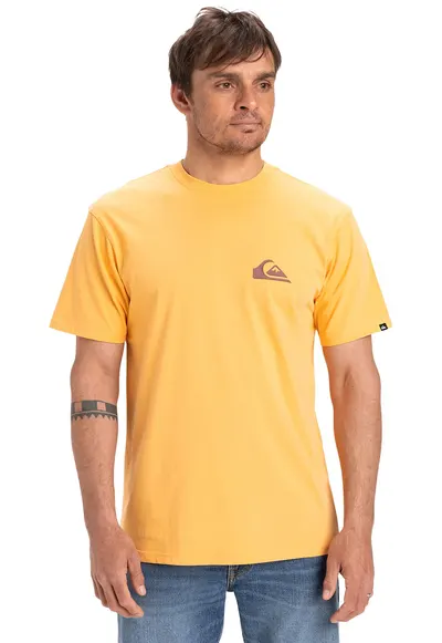 Tricou de bumbac cu logo discret Ev - Galben pai