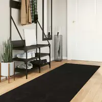vidaXL Covor moale cu pile medie și spălabil HUARTE Negru 1000 x 80 cm