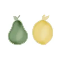 Boluri pentru copii galbene/verzi 2 buc. din silicon Lemon & Pear – OYOY Mini