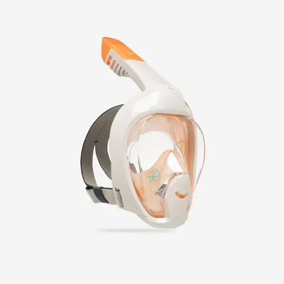 Mască easybreath snorkeling suprafață XS / CU HUSĂ Bej și portocaliu Copii