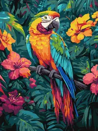 Set pentru pictură după numere Ideyka - Papagal, 30 x 40 cm