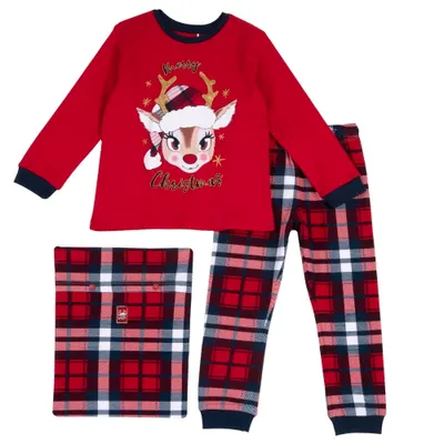 Set pijama fetite Chicco pentru Craciun, Rosu, 31450-65MC
