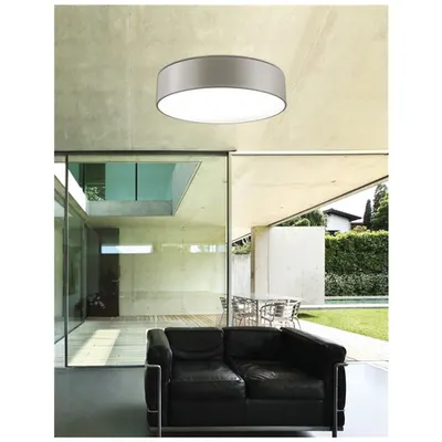 Plafoniera FINEZZA Otel & Acrylic Elephant Gray Outside Mat Alb Inside LED E27 3x12W IP20 Fara bec
