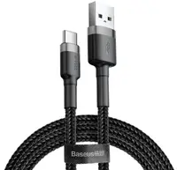 Cablu Baseus - Cafule, USB-A/USB-C, 0.5 m, negru