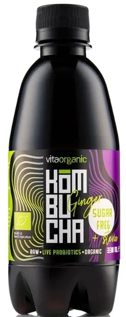 Vita Organic Kombucha bio fără zahăr, ghimbir, 330 ml