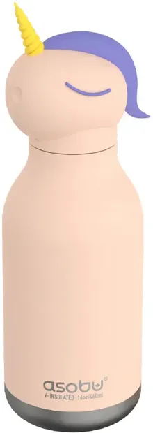 Sticlă termo pentru copii Asobu Bestie - Unicorn, 460 ml