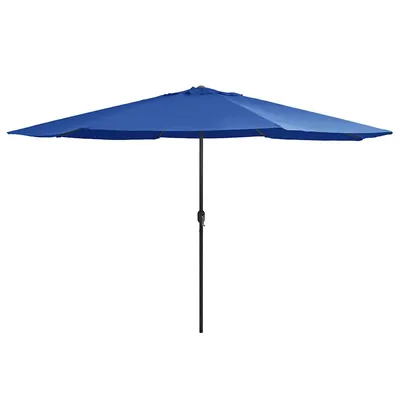 vidaXL Umbrelă de soare de grădină, stâlp metalic, azuriu, 390 cm