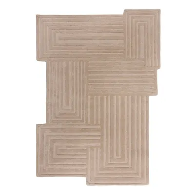 Covor bej țesut manual din lână 160x230 cm Zen Rectangles – Flair Rugs