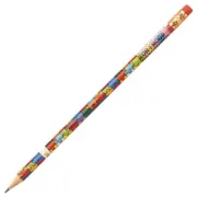 Creion grafit Koh-I-Noor, HB, corp rotund, cu guma de sters, model puzzle
