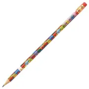 Creion grafit Koh-I-Noor, HB, corp rotund, cu guma de sters, model puzzle