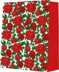 Punguță cadou Paw - Red Peony Bloom, 26.5 x 33.5 x 13 cm