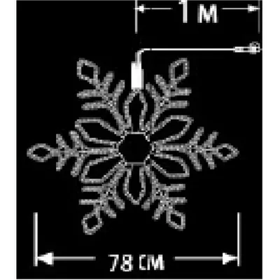 Fulg ext. 324 LED Alb Cald cu Cablu Negru 1m D:0.78m