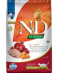 FARMINA N&amp;D Pumpkin Quail &amp; Pomegranate Cat Neutered hrana pentru pisici sterilizate 10 kg