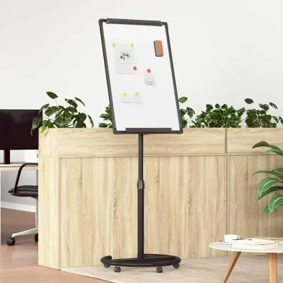 vidaXL Tablă albă magnetică Manual Negru și Alb 62 x 62,5 x 197 cm EPS