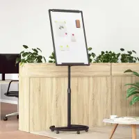 vidaXL Tablă albă magnetică Manual Negru și Alb 62 x 62,5 x 197 cm EPS
