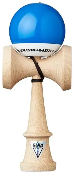 Joc de dexteritate din lemn KROM Kendama - Pop LOL Kendama, albastru închis