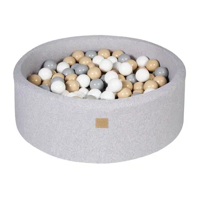 Piscină cu bile gri din material textil ø 90 cm înălțime 30 cm Montessori – Meowbaby