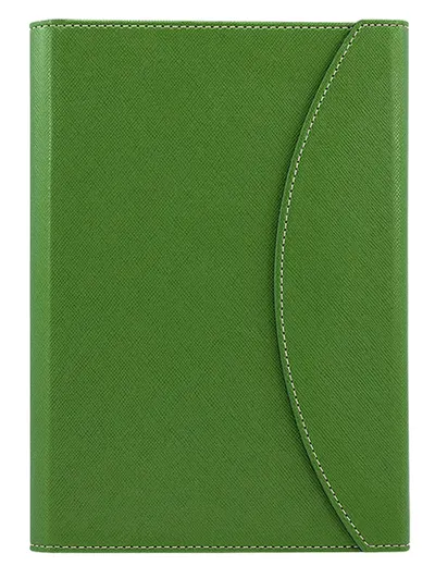 Carnetel in dosar din piele Alicante A5 - Verde inchis