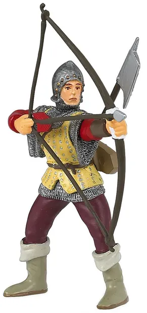 Figurina Papo The Medieval Era – Cavaler cu arc, in armura rosie