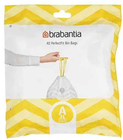 Sac de gunoi Brabantia - PerfectFit Sort&Go/Touch, mărimea A, 3 l, 40 buc