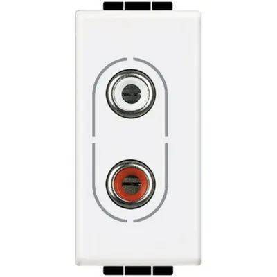 Conector 2 x RCA LiVinglight - Alb - 1 modul