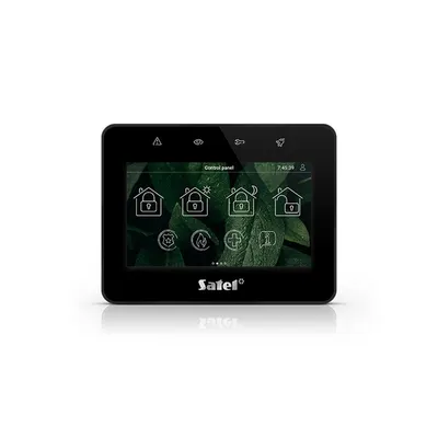 Tastatura touch screen Satel Integra INT-TSG2-B, 4.3 inch, functii MACRO, slot card, negru