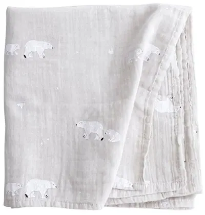 Scutec de muselină Bonjourbebe - 120 x 120 cm, Gray Polaris