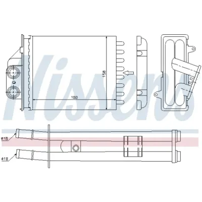 Schimbator caldura, incalzire habitaclu NISSENS 71453
