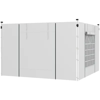 Outsunny Panouri Laterale pentru Foisor cu Ferestre și Uși 3x3(m) sau 3x6m 2 Perechi Inlocuire Alb | Aosom Romania