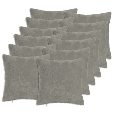 vidaXL Husă pentru pernă 12 buc. HEERLEN Gri deschis 45 x 45 cm