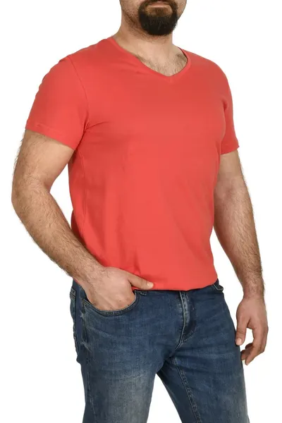 Tricou bumbac in anchior, Glo Story, corai (Marime tricou: L)