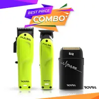 Set ROVRA - PULSE - Masina de tuns verde + Masina de contur + Masina de ras Triple Blade
