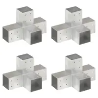 vidaXL Conectori de grindă, formă X, 4 buc, 81x81 mm, metal galvanizat