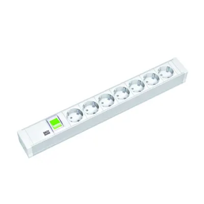 PDU19'' 7xSchuko Alb, interupator, 2 m fisa Schuko, PVC
