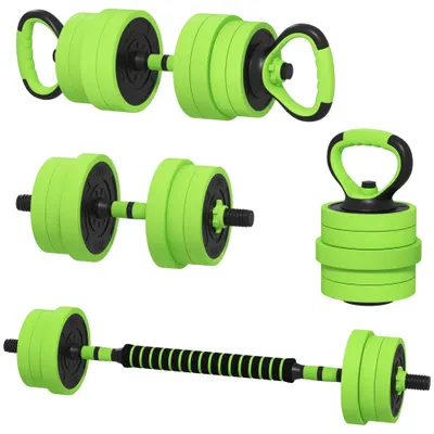 SPORTNOW Set de Greutăți 4 În 1, 40 kg În Total, Kettlebell, Gantere Și Haltere