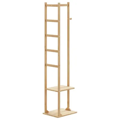 Gossi suport pentru haine cu carlige si rafturi 38,5x30x156 cm bambus
