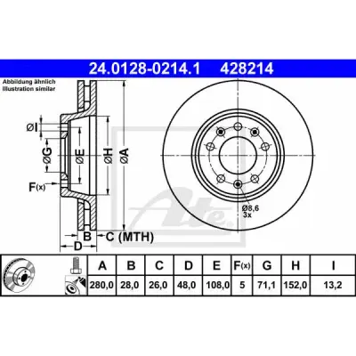 Disc frana ATE 24.0128-0214.1