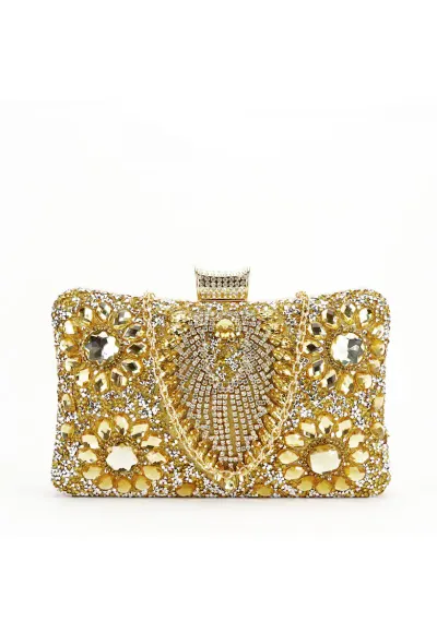 Geanta clutch aurie cu cristale 2023-15 05 15320 - Auriu