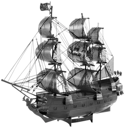 Model metalic de asamblat Metal Earth: Premium Series - Black Pearl (Black Version)